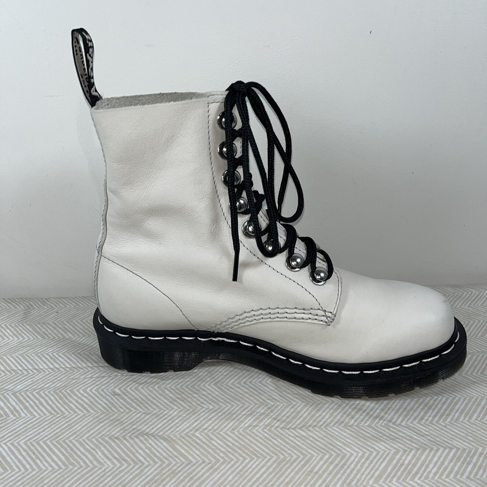 Dr Martens Womens 1460 Pascal HDW Sz 8 White Combat Comfort Retro Y2K 90s Grunge - Picture 9 of 16
